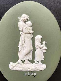 Plaque en argent de poussette en jaspe vert Wedgwood en excellent état