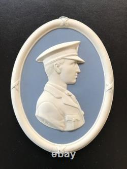 Plaque ovale en jaspe de Wedgwood bleu de Sir John William Alcock 1892-1919