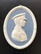 Plaque Ovale En Jaspe De Wedgwood Bleu De Sir John William Alcock 1892-1919