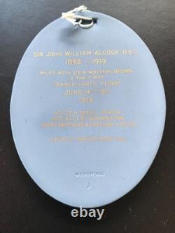 Plaque ovale en jaspe de Wedgwood bleu de Sir John William Alcock 1892-1919