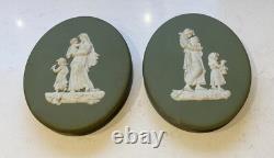 Plaques de landau en jaspe vert Wedgwood
