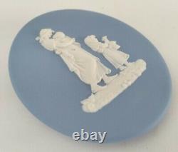 Plaques de landau en jasperware bleu Wedgwood - Plaques ovales