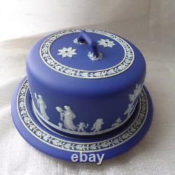 Plat à dessert couvert en jaspe bleu foncé de Wedgwood de l'époque antique des années 1890