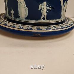 Plat à fromage Vintage XL en Wedgwood Jasperware avec cloche et sous-assiette à gâteau