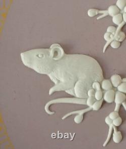 Plateau en jaspe lilas Wedgwood, ETO japonais, boîte de l'année 2020, année du Rat.