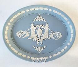 Plateau ovale en jaspe bleu Wedgwood