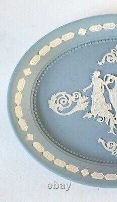 Plateau ovale en jaspe bleu Wedgwood