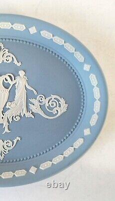 Plateau ovale en jaspe bleu Wedgwood