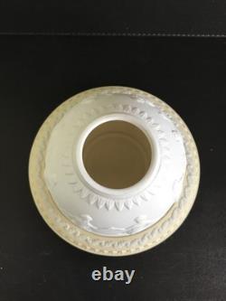 Porte-bougie chauffe-plat en jaspe Wedgwood Dancing Hours avec lithophanie jaune
