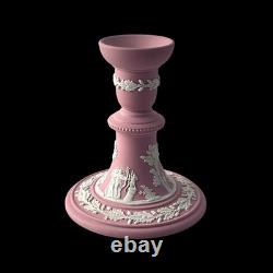 Porte-bougie en jaspe fait main rose WEDGWOOD