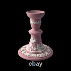 Porte-bougie en jaspe fait main rose WEDGWOOD