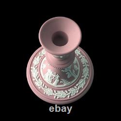 Porte-bougie en jaspe fait main rose WEDGWOOD