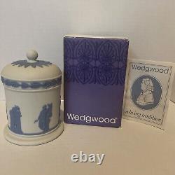 Pot Jar inversé bleu sur blanc extrêmement rare en Wedgwood Jasperware