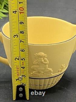 Pot à lait en crème Caneware Jasper Ware Jasperware Wedgwood noir sur jaune dans une boîte