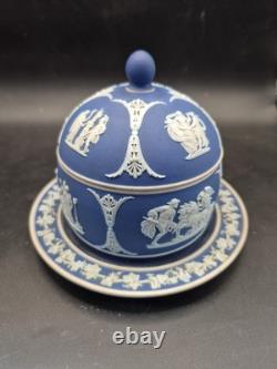 Pot à miel antique en jasperware Wedgwood avec couvercle, diamètre 14 cm