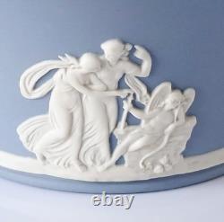 Pot à parfum Wedgwood en jaspe bleu avec plat et couvercle