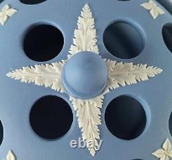 Pot à pourri et couvercle en jaspe Wedgwood bleu