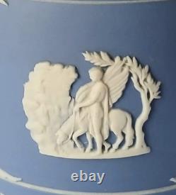 Pot à tabac en jaspe bleu Wedgwood et couvercle