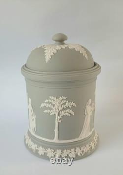 Pot à tabac et couvercle en jaspe gris Wedgwood, jasperware
