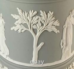 Pot à tabac et couvercle en jaspe gris Wedgwood, jasperware