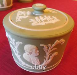 Pot couvert en jaspe antique Wedgwood de Washington et Franklin