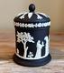 Pot Rare En Jaspe Noir Wedgwood Avec Couvercle / Pot à Cigarettes Olympus