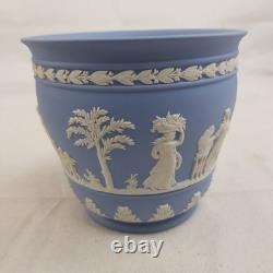 Pots de fleurs néoclassiques en porcelaine Jasperware vintage Wedgwood x2 4,5 x 5 pouces