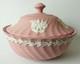 Poudrier Et Son Couvercle Wedgwood En Jaspe Rose Cannel&eacute;