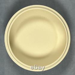 RARE Boîte à Bijoux Ronde Moyenne en Jasperware Wedgwood Primrose avec Portcullis Tudor