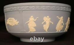 RARE Wedgwood Blue Jasper Ware Bol des Heures Dansantes du Millénaire