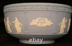 RARE Wedgwood Blue Jasper Ware Bol des Heures Dansantes du Millénaire