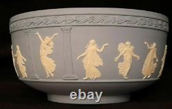 RARE Wedgwood Blue Jasper Ware Bol des Heures Dansantes du Millénaire