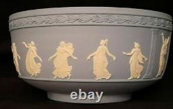 RARE Wedgwood Blue Jasper Ware Bol des Heures Dansantes du Millénaire