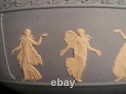 RARE Wedgwood Blue Jasper Ware Bol des Heures Dansantes du Millénaire