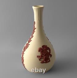 RARE vase Wedgwood Jasperware fabriqué à la main, jaune primevère et terre cuite