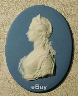 Rare Antique 18thc Wedgwood Jasperware Portrait Plaque Médaillon Reine-charlotte