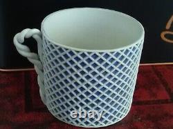 Rare Antique C1810 Wedgwood Lattice Portland Blue Jasper Jasperware Custard Cup