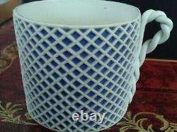 Rare Antique C1810 Wedgwood Lattice Portland Blue Jasper Jasperware Custard Cup