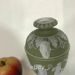 Rare Early 20th Century Olive Green Wedgwood Jasperware Urn Dancing Heures