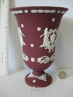 Rare En Boîte Wedgwood Angleterre Jasper Ware Jasperware Vin De Crimson Vase Arcadian