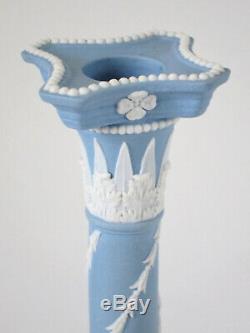 Rare Grand 12-1 / 4 Wedgwood Bleu Jasperware Candlestick Fin 1800