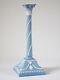 Rare Grand 12-1 / 4 Wedgwood Bleu Jasperware Candlestick Fin Des Années 1800