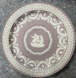 Rare Lilac Français Wedgwood Jasperware Aurora Pegasus Trophy Plate Rams Heads