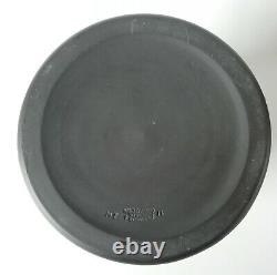 Rare Pot à miel et couvercle en Jasperware noir de Wedgwood avec cuillère