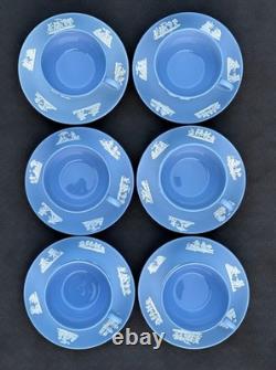Rare Service à Thé Vintage Wedgwood en Jasperware Bleu Ciel et Blanc, 15 pièces, Angleterre