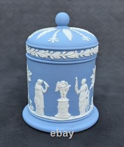 Rare Service à Thé Vintage Wedgwood en Jasperware Bleu Ciel et Blanc, 15 pièces, Angleterre