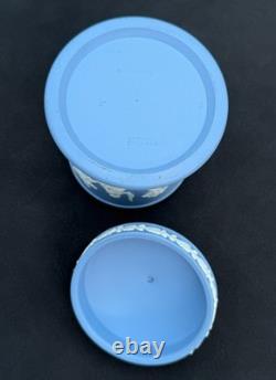 Rare Service à Thé Vintage Wedgwood en Jasperware Bleu Ciel et Blanc, 15 pièces, Angleterre