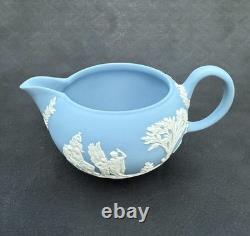 Rare Service à Thé Vintage Wedgwood en Jasperware Bleu Ciel et Blanc, 15 pièces, Angleterre