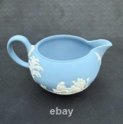 Rare Service à Thé Vintage Wedgwood en Jasperware Bleu Ciel et Blanc, 15 pièces, Angleterre