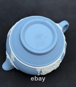 Rare Service à Thé Vintage Wedgwood en Jasperware Bleu Ciel et Blanc, 15 pièces, Angleterre